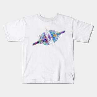 Synapse Receptor Brain Nerve Cell Watercolor Kids T-Shirt